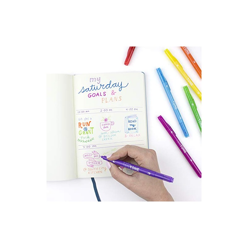 Tombow Double Fibre-Tone Pens Rainbow, Light Blue, Pack of 1