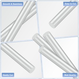 M METERXITY 2 Pack Round Aluminum Rod, Diameter 13mm(17/32"), Length 200mm(8"), 6061 Aluminum Round Rod, Metal Stick for DIY Craft Making, Industrial, Construction, Modeling