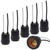 New orange heart Waterproof Lamp Socket, 6 Pack Black Pigtail