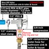 (10 Pack) Lidertik 1/2 inch Crimp PEX-B Angle Stop Valve