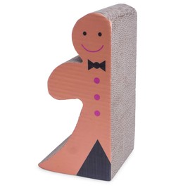 Petface Gingerbread Man Cardboard Scratcher Pack of 1, Brown