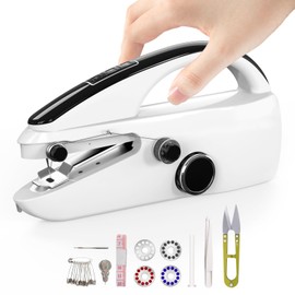 Handheld Sewing Machine,Two dear,Mini sewing machine,Easy to Use and Fast Stitch Suitable for Clothes,Fabrics,DIY Home Travel Electric Handheld Sewing Machine for Beginners.Black