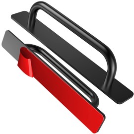 NiHome Self-Adhesive Cabinet Door Handles - 2 Pack of 5.8 Inch Aluminum Alloy Pulls for Instant Cabinet and Drawer Access, Suitable for Kitchen Cabinets, Windows and Closets (Black)