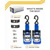 Strapinno 2PCS Stainless Steel Retractable Ratchet Straps (1 7/8 in