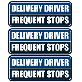 3 PCS Delivery Driver Car Magnet, Frequent Stops Car Magnet Delivery Magnetic Car Door and Bumper Sign, High Reflective Waterproof Weather-Resistant Blue/Black
