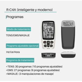 Roovjoy R-c4a 3 En 1 Tens, Ems Y Massage,  4 Electrodos                                                                                               