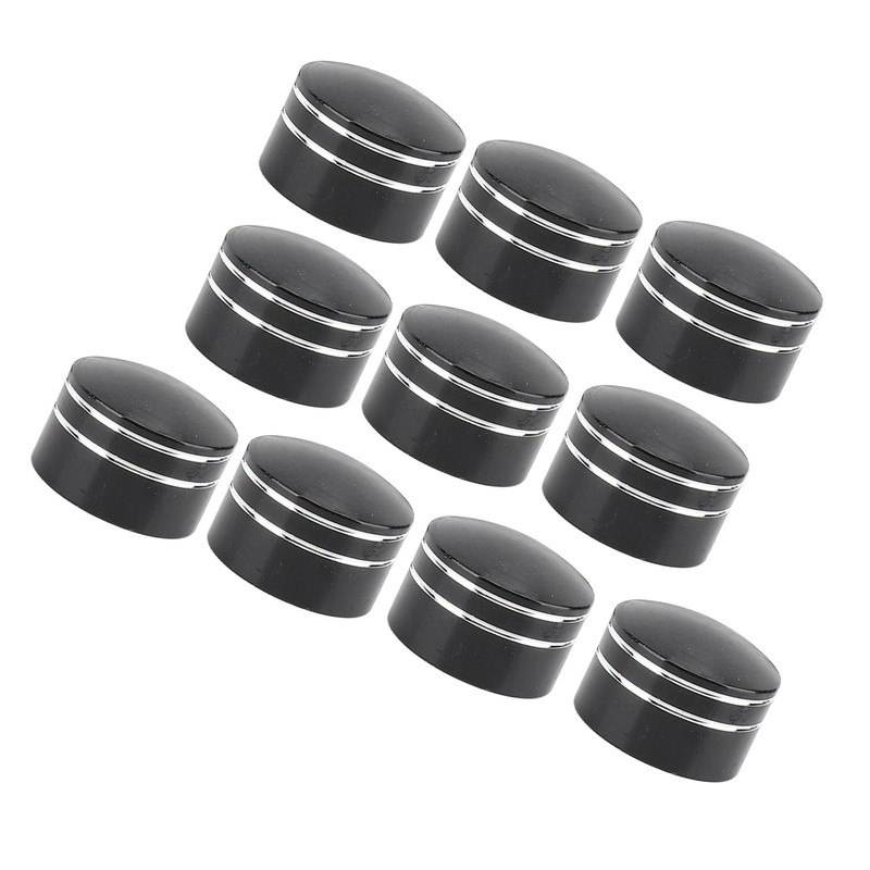 10PCS Motorcycle Head Bolt Cover CNC Aluminum Black Round Grooved