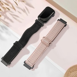 HQzon 2 Pack Stretchy 16mm Nylon Bands Compatible with FITVII HM08/MorePro HM08/Amzhero-Runfit D26/KALINCO Slim Fitness Tracker