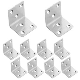 Wopanxye 10pcs 90 Degree Right Angle Brackets, Zinc Plated Steel Corner Bracket with Screws, 40x40x40mm L Shape Reinforced Metal Brace Repair Connector Joint for Wood Furniture Shelf Table Desk Chair