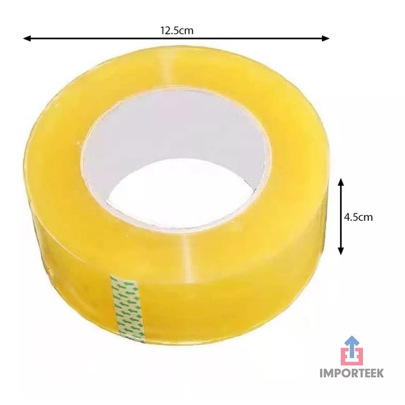 Importeek 12pz Cinta Adhesiva Transparente 100 Metros Empaque Embalaje