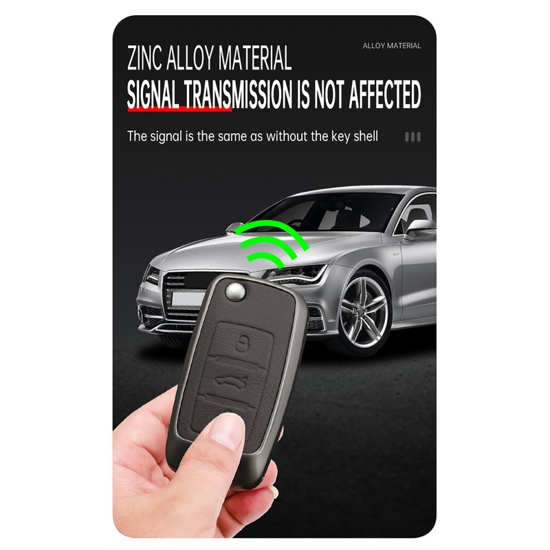TECART Folding Smart Car Key Case Cover Fits VW Caddy