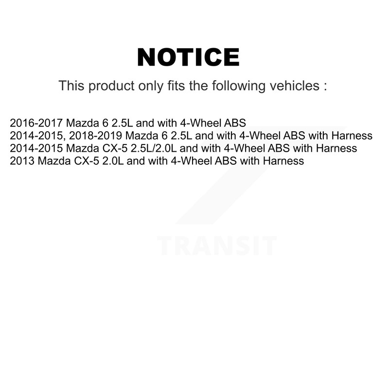 Mpulse Front ABS Wheel Speed Sensor SEN-2ABS2866 Replacement For Mazda