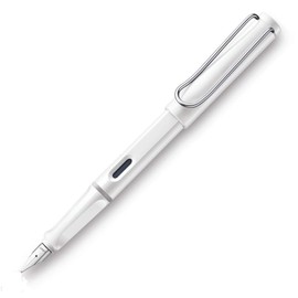 Lamy Safari Fountain Pen, Broad Nib, White (L19W) by Lamy