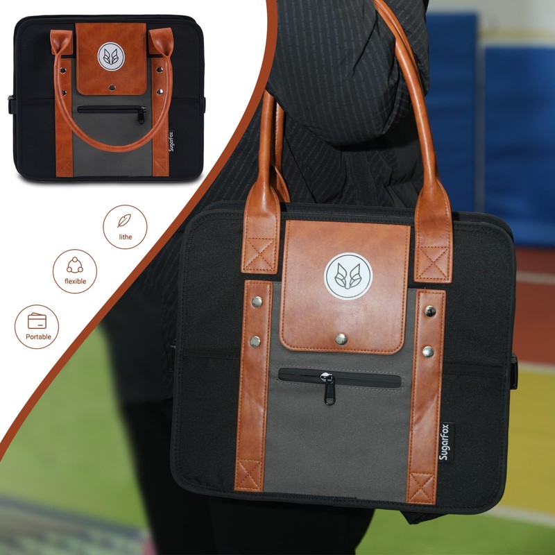 SugarFox Car Trunk Organizer, Foldable with Fox Pattern, Leather/Oxford Blend,