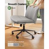 Marsail Armless-Office Desk Chair with Wheels: PU Leather Cross Legged