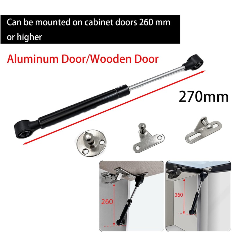 120N Black Cold-Rolled Steel Hydraulic Support Rod, Suitable for Upward-Opening