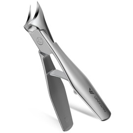 VANWIN Ingrown Nail Clippers, Slant Curved Blade Nail Clippers for Men Thick Ingrown Toenails with 33mm Wide Jaw Opening, Heavy Duty Stainless Steel Toenail Clippers for Seniors Thick Toenails Silver