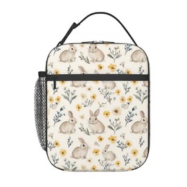 Bunny Lunch Box Insulated Lunch Bag for kids Girls Boys,Reusable Lunch Box Containers for Women Men,Durable Cooler Tote Bag Lunchbox for Office/School/Picnic