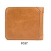 BULLCAPTAIN Men's Genuine Leather RFID Trifold Wallet with 2 ID
