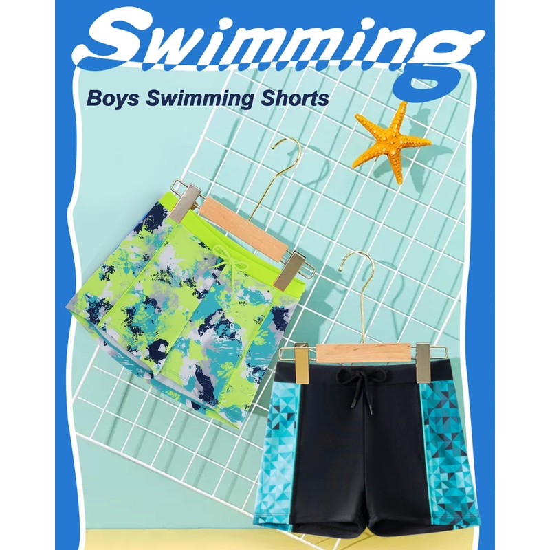 BeLikeFish Boys Swimming Trunks 5-14 Years - Quick Dry Swim