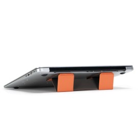 EISSCCE Flat Foldable Laptop Stand, Laptop Stand for Desk,Slim Portable Laptop Riser- Compatible with MacBook and All Laptop (Orange)