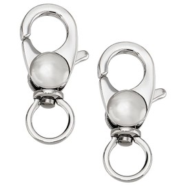 Pandahall Pack of 2 304 Stainless Steel Swivel Snap Hook Rotating Lanyard Trigger Carabiner Hook 25 x 11 x 6 mm for Key Ring DIY Bags and Jewellery Accessories Stainless Steel Colour