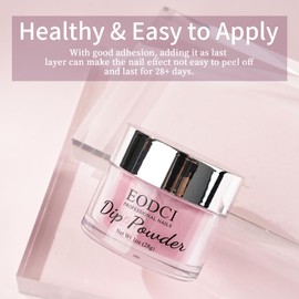 EODCI Pink Translucent Dip Powder Color, Dipping Powder French Pro Collection System Nail Art Starter Manicure Salon DIY at Home, Odor-Free&Long-Lasting, No Needed Nail Lamp Curing, 1 Oz