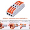 100 Pack Push-in Wire Connectors, 3 in 3 Out Compact