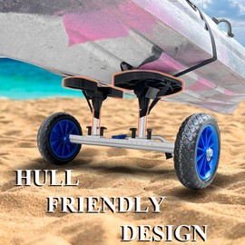 Codinter Kayak Cart, Width Adjustable Kayak Cart Dolly Aluminum Kayak Canoe Trolley with 10 Inch All Terrain Airless Wheels for Kayak Canoe Paddleboard (SUP) Transport