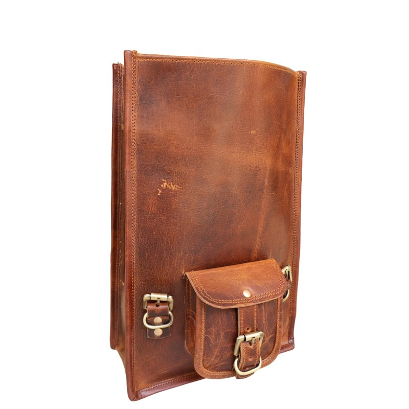 american blue Leather Motorcycle Saddle Bag Tool Bag Brown
