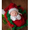 Coberllus Newborn Monthly Baby Photography Props Christmas Hat with Sleeping