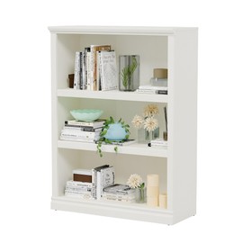 Bevfint Bookcase, Open Storage Book Cases/Shelves, Floor Standing Indoor Furniture 3 Shelf Book case for Farmhouse Library Office Bedroom Kids, White - 3 Tier