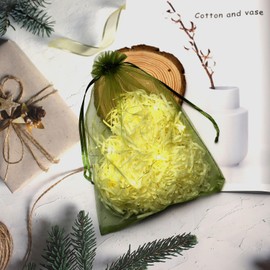 SUNGULF 100pcs Organza Pouch Bag Drawstring 6"x9" 16x22cm Strong Gift Candy Bag Jewelry Party Wedding Favor (Moss Green)