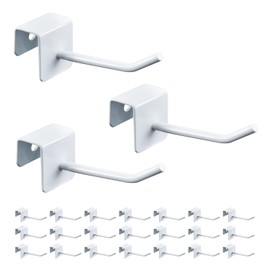 Ikee Design 24 Pcs Small Metal Panel Hook Hanger for Hanging Tower, Clothes, Scarf, hat, Key, and mask. Coated with White Painting