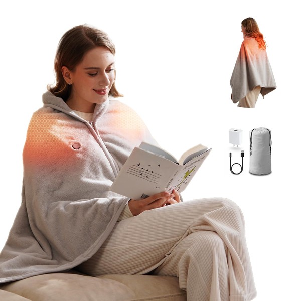 ZIREOT Wearable Shawl Blanket, Adapter Included - No Battery, Suitable