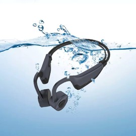 Bone Conduction Headphones Bone Conduction Wireless Earbuds Swimming Headphones Open Ear Headphones Underwater Headphones For Swimming Built-In Mic Sports Headset With 16G Memory Swimming grey