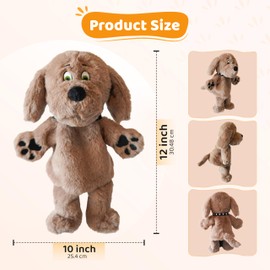 Puppet Pals 10” Plush Brown Dog Hand Puppet – Soft and Interactive Puppet Toy for Kids and Adults