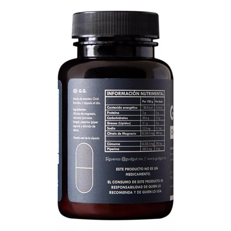 Güdgut Gudgut Citrato De Magnesio + Cúrcuma + Piperina 60