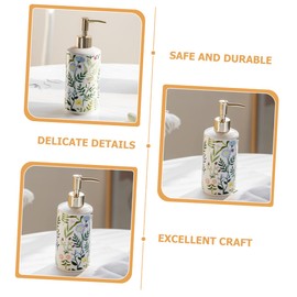 Ciieeo Floral Ceramic Lotion Dispenser Pump for Home Refillable Soap Dispenser for Bathroom and Kitchen Prevents Leaks Elegant Design for Family and Friends