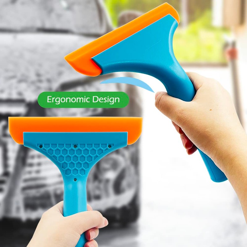 3 Pcs Flexible Silicone Squeegee, FineGood 5.9” Blade Window Squeegee