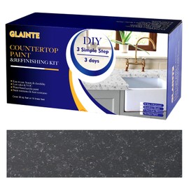 GLAINTE Granite Countertop Paint Kit - Black Gold Counter Top Refinishing Kit for Kitchen Bathroom