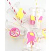 Pink Lemonade Party Cups Set of 12 Disposable for Lemon