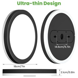 zemty 7 Inch LED Flush Mount Ceiling Light Fixtures, 15W + 3W Nightlight 1800K Warm, 3000k/3500k/4000k/4500k/6500K 5 Color Temperatures Selectable for Hallway Bathroom Pantry Dining Room