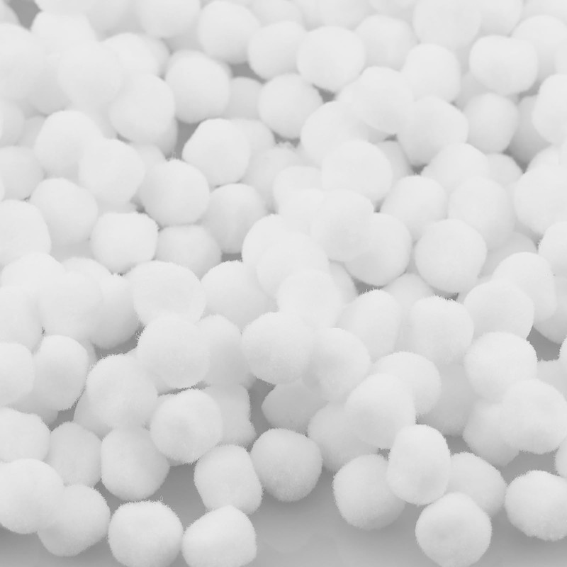 Pack of 400 White Pompoms, 10 mm Small Pompom Fluffy