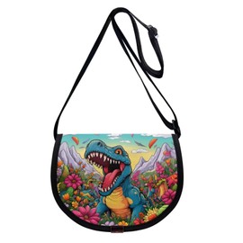 HELLHERO Dinosaur Purse for Girls Boys Small Crossbody Purses Age 6-8 Kids Pocketbook Shoulder Messenger Bag Wallet Sling Flight Bag Phone Holder Travel Holiday Cruise Shopping
