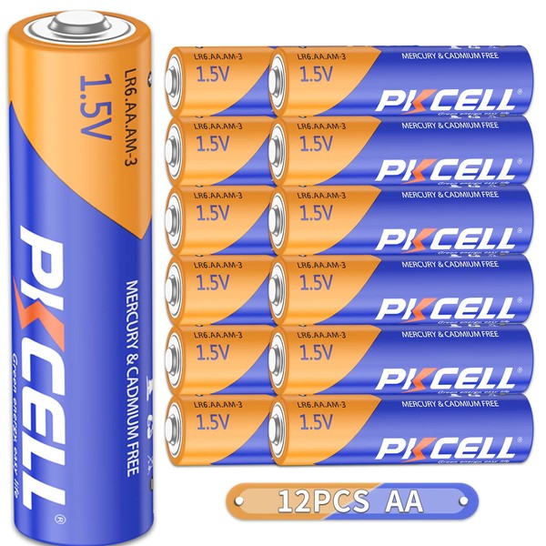 PKCELL AA Batteries,1.5 V High Performance Disposable Alkaline AA Battery