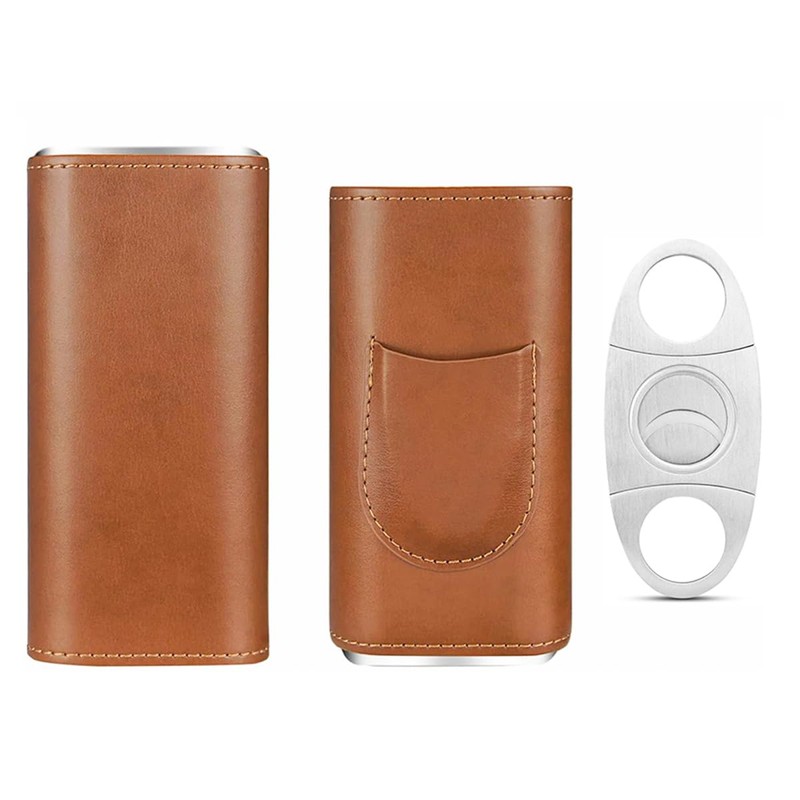 Sarini Cigar Case, Leather Cigar Case, Cigar Humidor, Portable Cigars