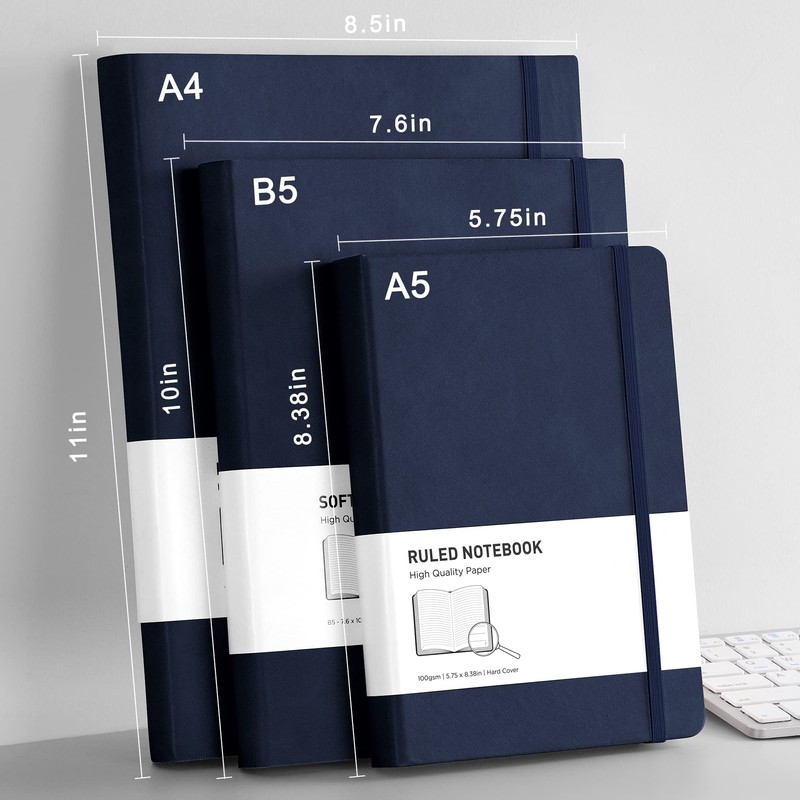 RETTACY Journal Notebook Lined - A5 Note Book Hardcover Thick