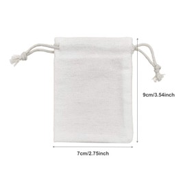 SumDirect 20Pcs Cotton Muslin Bags,White Mini lightweight Gift Bags Breathable Pouches with Drawstring Reusable Packing Storage Bags for Wedding, Party, Birthday (7x9cm)