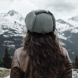 Clakllie Men's Winter Aviator Hat Trapper Hat Windproof Warm Winter Hat with Ear Flaps Men Baseball Cap Bomber Hat Russian Hat Pilot Hat Earmuffs for Snowboarding Skating Cycling, apl2-grey